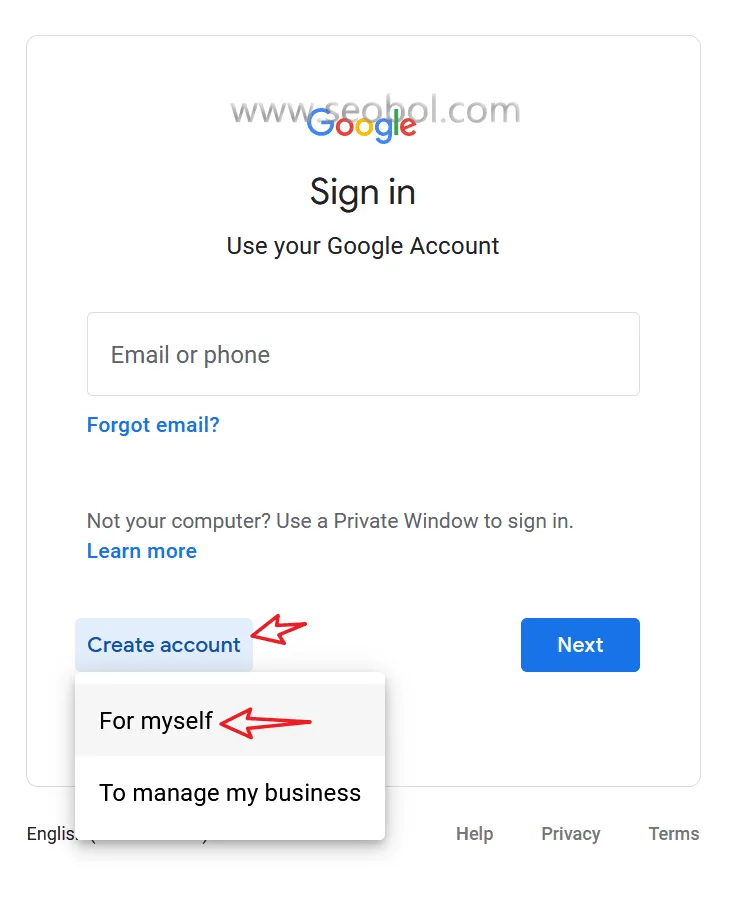 Register Gmail